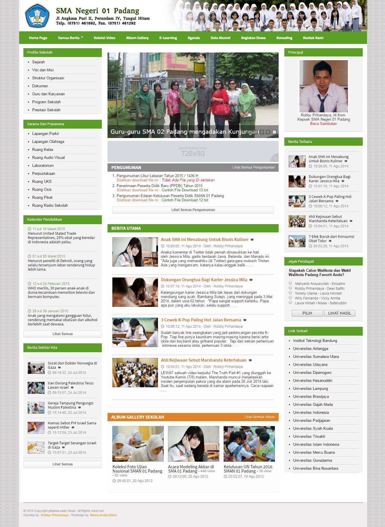 SIKOLAG - Website sekolah gratis V.1 Responsive (Full Color)